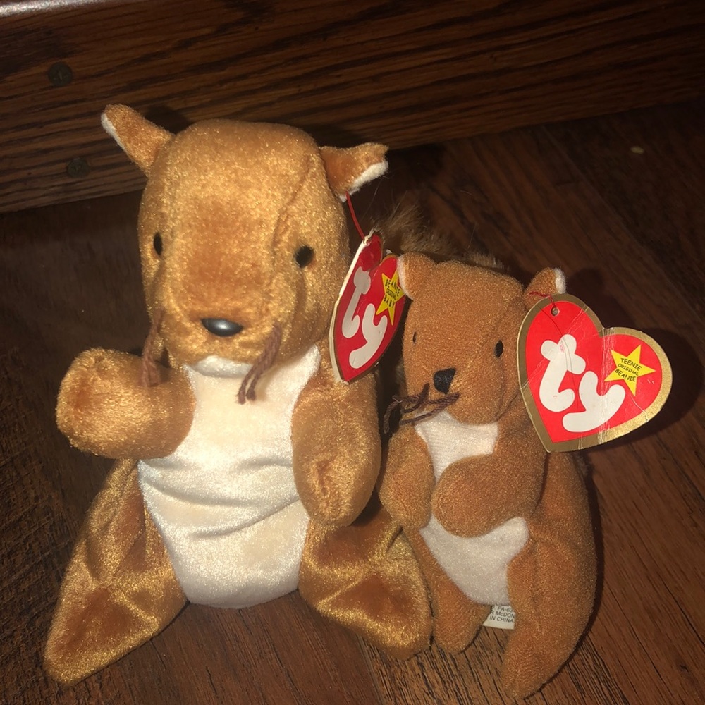 Two squirrels they are both ty beanie babies